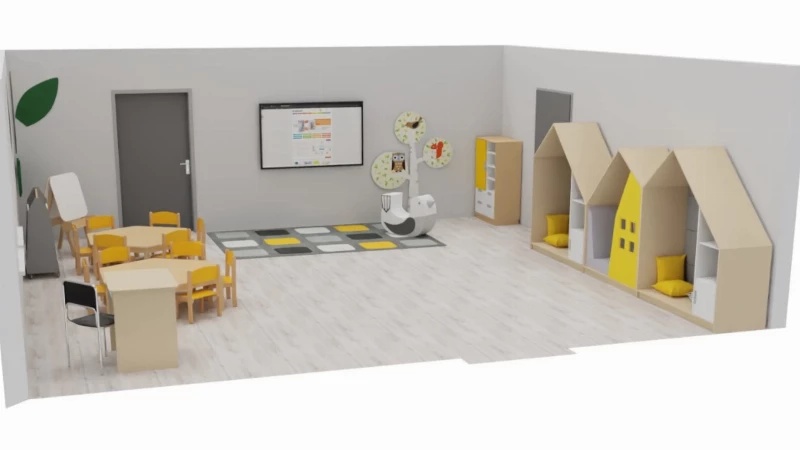 Trieda v materskej škole s domčekmi Quadro